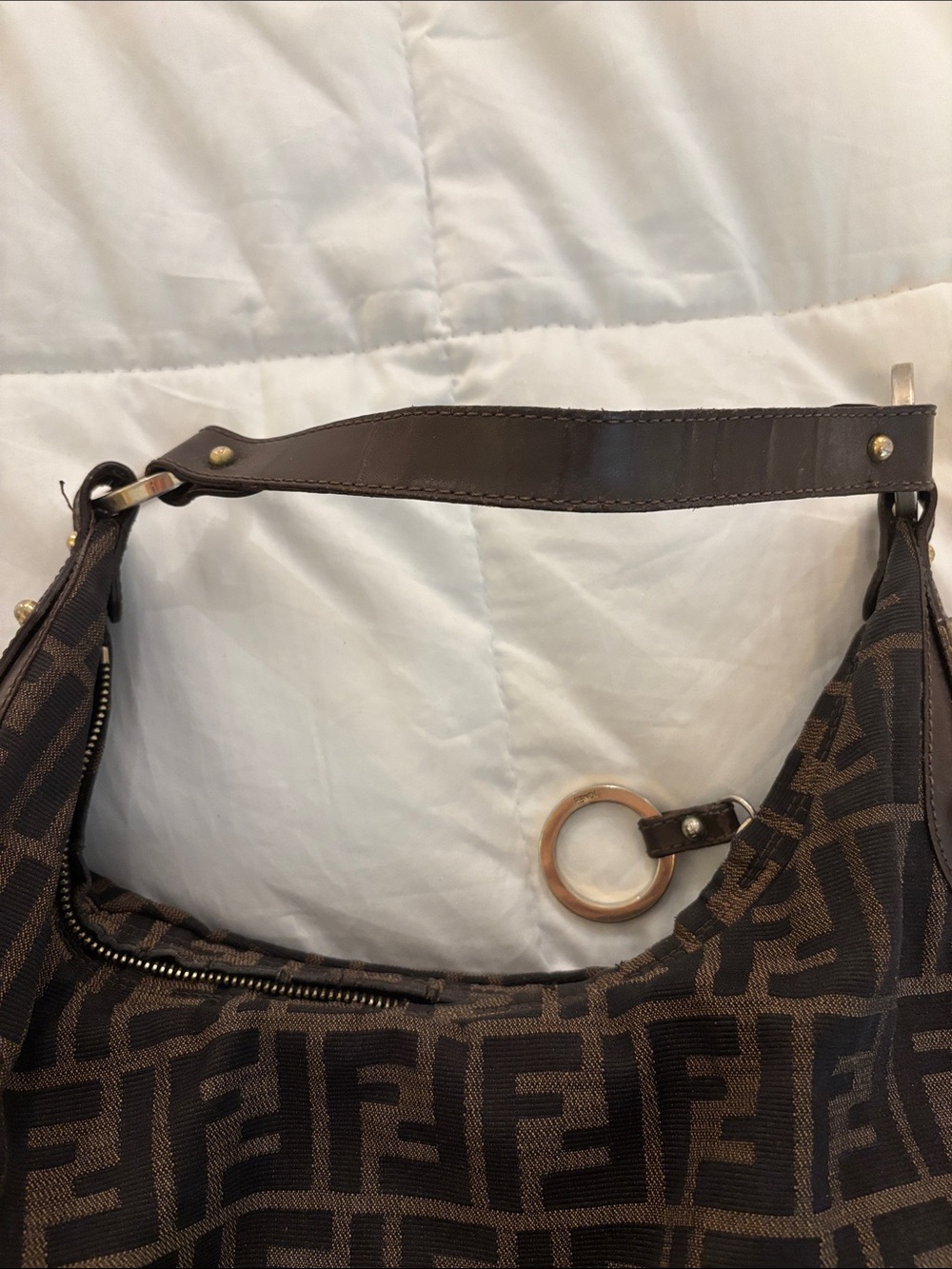 Fendi brown canvas Monogram Hobo Bag - Picture 16 of 16